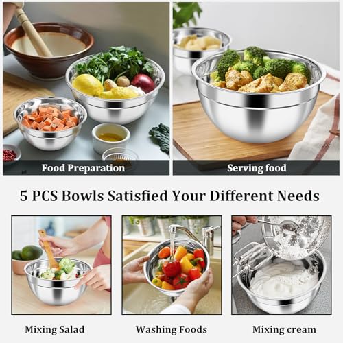 Metal Mixing Bowls with Lids Set (Black / Visible Airtight Lids)
