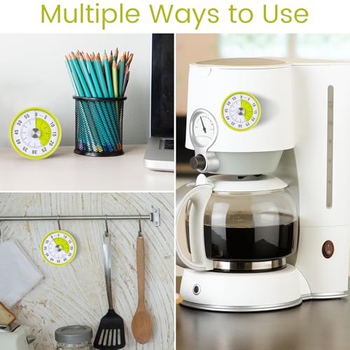 3 Pcs 60 Minute Magnetic Visual Timer Classroom Tool (Yellow)