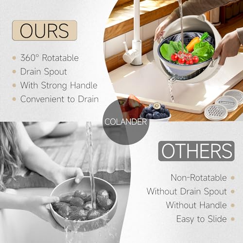 4 1 Colander with Spoons Bowl Set FT01