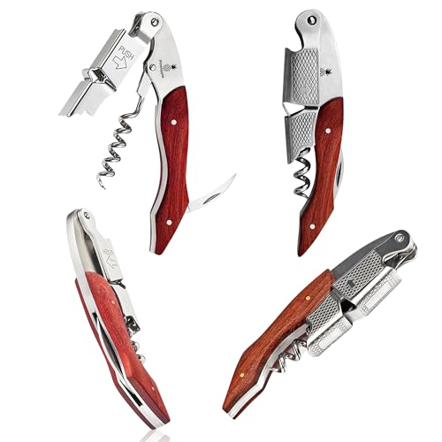Professional Corkscrew Wine Bottle Opener with Foil Cutter Wine Key for Waiters