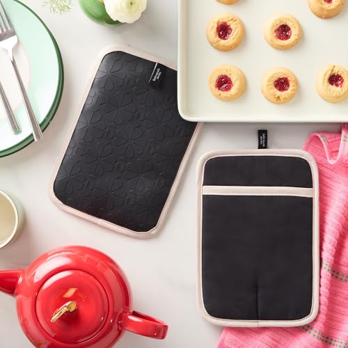 Spade Flower Soft Silicone Pot Holder 2 (Black/Ivory)