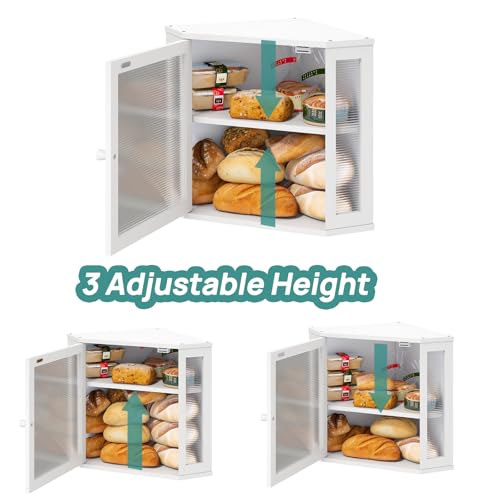 White Bread Box for Kitchen Counter (White / Medium)