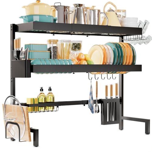 3 Tier Dish Drying Rack Over The Sink (Black / XXX-Large (3 Tier))