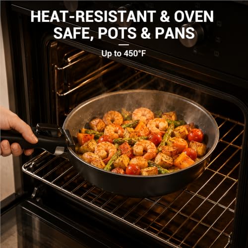 18 Piece Ceramic Pots and Pans Set Non Stick