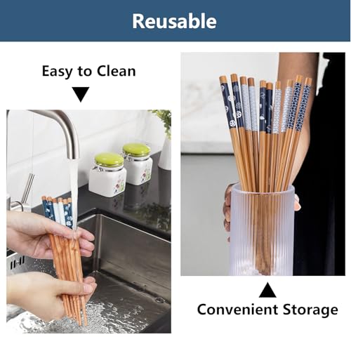 Chopsticks Reusable Japanese Style Chop Sticks Gift Set