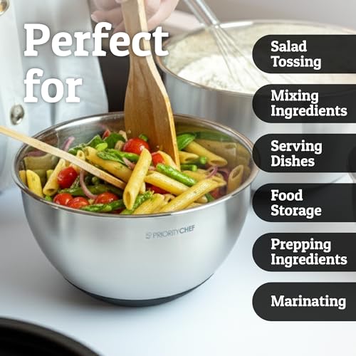 28pc Stainless Steel Mixing Bowls with Lids Set (Black)