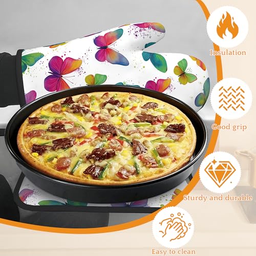 Colorful Butterfly Oven Mitts and Pot Holders