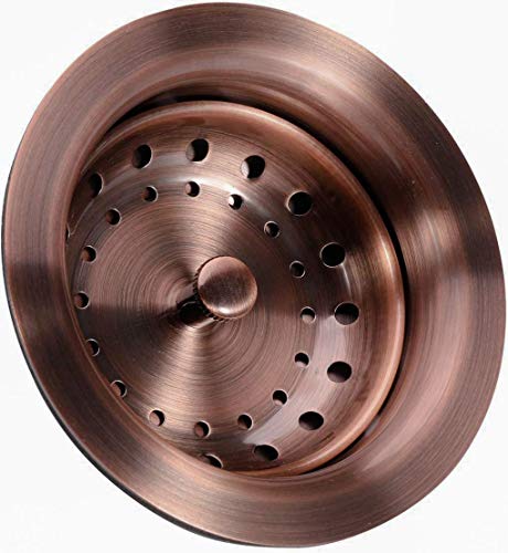 3-1/2 Inch Kitchen Sink Drain Assembly with Strainer Basket/Stopper, all Stainless Steel Durable and Rustproof