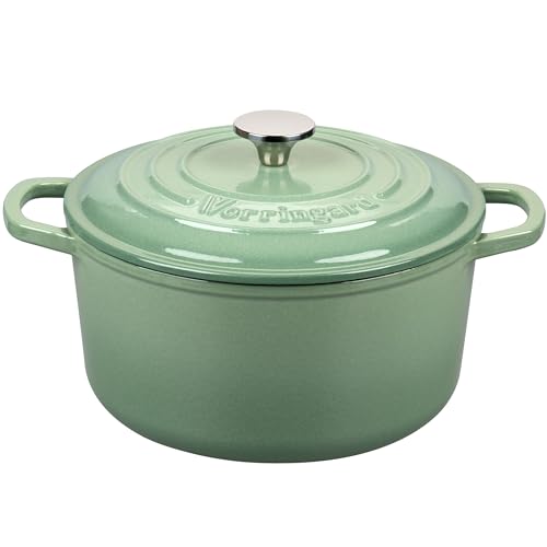 Enameled Cast Iron Dutch Oven Pot with Lid (4.5 QT / Sage green)