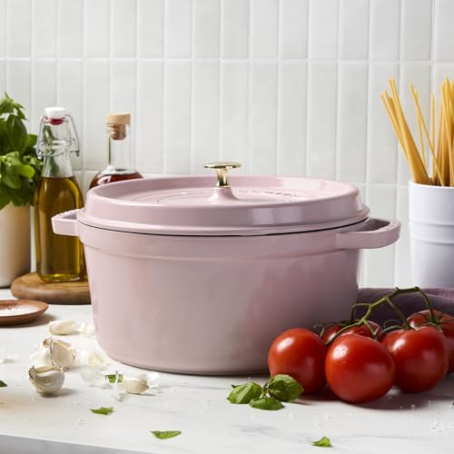 Cast Iron Round Dutch Oven (7-qt Round / Peony Pink)