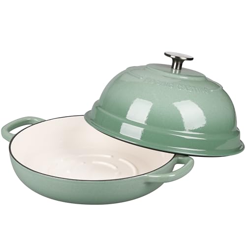 Enameled Cast Iron Dutch Oven Pot with Lid (Sage Green)