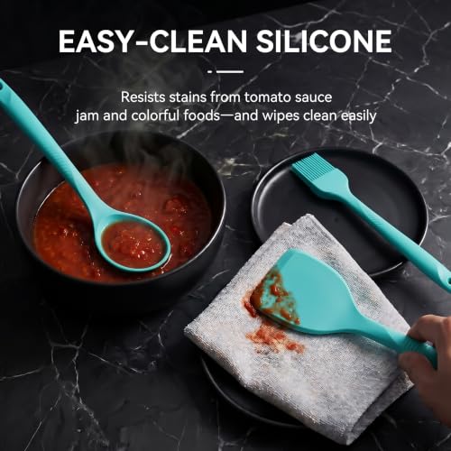 Silicone Cooking Utensils Set (Teal)