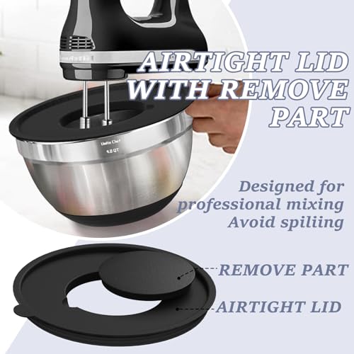 Mixing Bowls with Airtight Lids Set (Black)