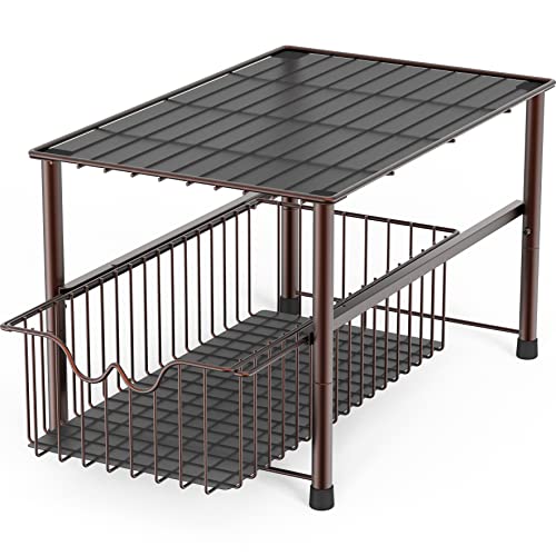 DecoBros Stackable Under Sink Cabinet Sliding Basket Drawer