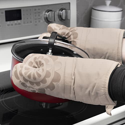 Medallion Design 100% Cotton and Silicone Oven Mitt (Sand / Oven Mitts)