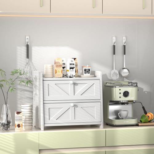 Bread Box for Kitchen Countertop (White)