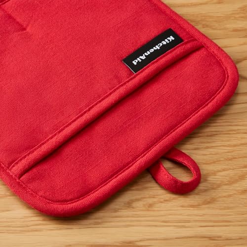 Gourmet Series Gridlines Pot Holders 2 (Passion Red)