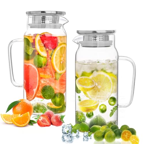 Glass Pitcher with Lid