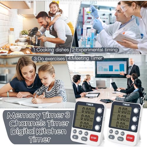 2Pcs Digital Dual Kitchen Timer
