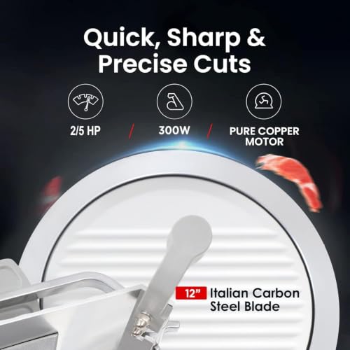12" Commercial Meat Slicer 300W Electric Deli Food Slicer (12")