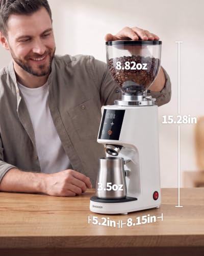 64mm Flat Burr Coffee Grinder (White)