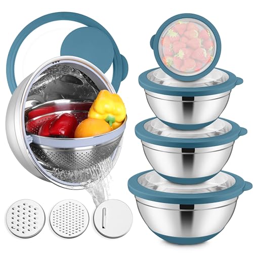 Stainless Steel Mixing Bowls with Lids Set of 6