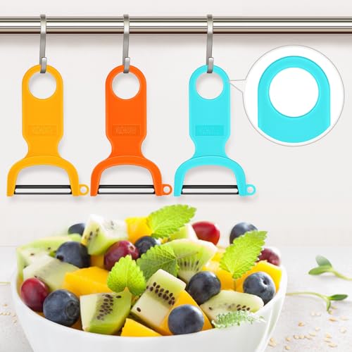 Original Vegetable Fruit Peeler Carbon Steel Blade 3 Pack Red