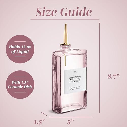 Glass Oil Dispenser Bottle (Pink / 4 Pack)