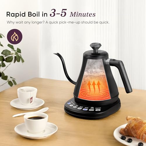 Electric Gooseneck Kettle Smart Bluetooth With Variable Temperature Control Stainless Steel Kettle electric water boiler