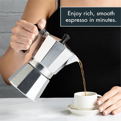 Classic Stovetop Espresso and Coffee Maker (Silver / 6 Cup)