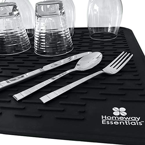 Silicone Dish Drying Mat (18" x 21" / Black)