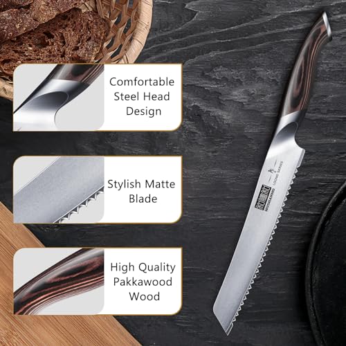 High Carbon Stainless Steel Serrated Bread Knife