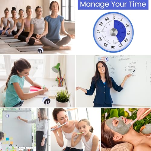 3 Pcs 60 Minute Magnetic Visual Timer Classroom Tool (Purple)