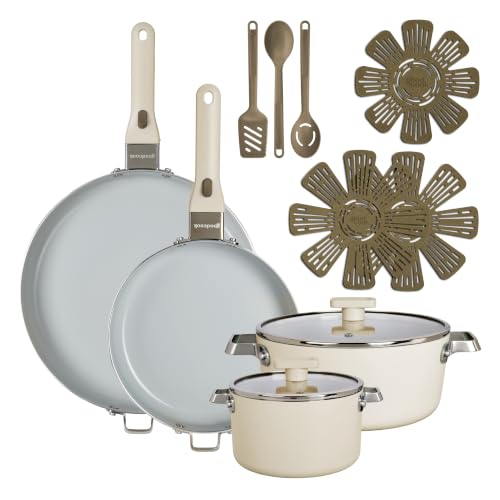 Ceramic Cookware Set with Removable Handles
