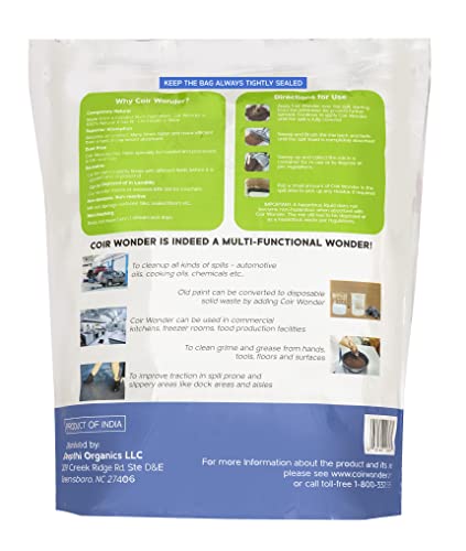 3-in-1 Oil Absorbent, Paint Hardener & Sweeping Compound – 2 Sizes – for Oil, Biohazard, Body Fluid Spill Kit – Coco Husk Granules – Absorbing More Than Clay Litter & Mats