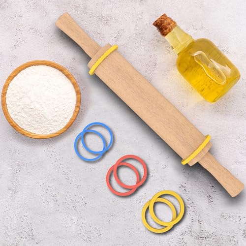 Classic Wooden Rolling Pin with Handle for Fondant