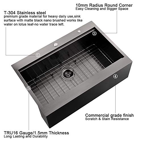 Farmhouse Sink Workstation Apron Front Kitchen Sink