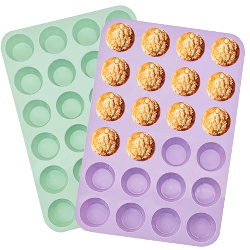 24 Cups Silicone Mini Muffin Pan Set
