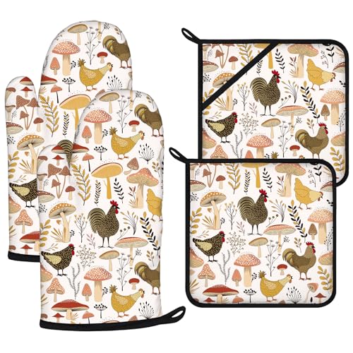 Oven Mitts and Pot Holders Sets 4Pcs