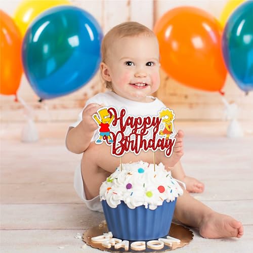 Happy birthday cake topper set