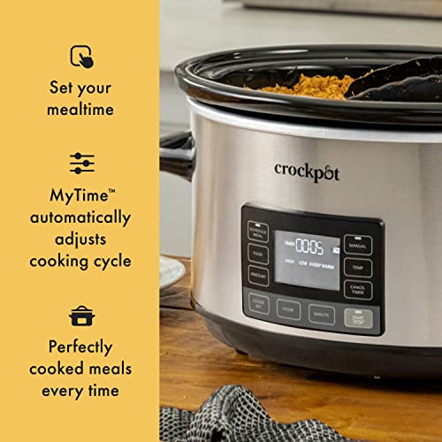 Crock Pot 7 Quart Portable Programmable Slow Cooker with Timer and Locking Lid