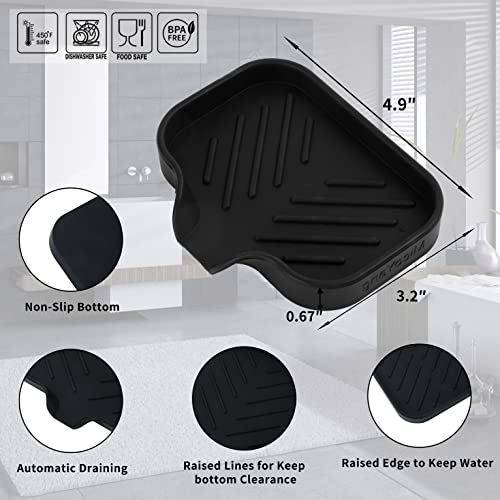 Silicone Bathroom Soap Dishes with Drain Spout