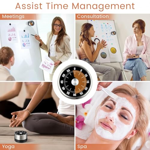 6 Pcs 60 Minute Visual Timer Visual Kitchen Timer (Black Orange)