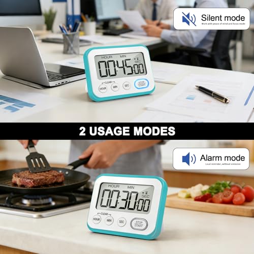Digital Kitchen Timer Magnetic Loud Alarm (Sky Blue)