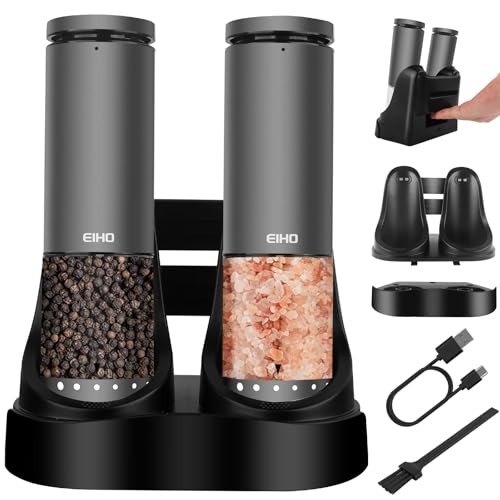 Electric Salt and Pepper Grinder Set USB Rechargeable