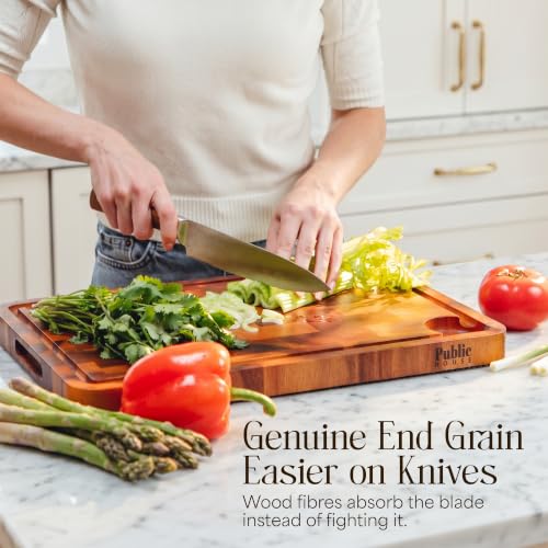 End Grain Wood Cutting Board (18"L x 12.5"W)