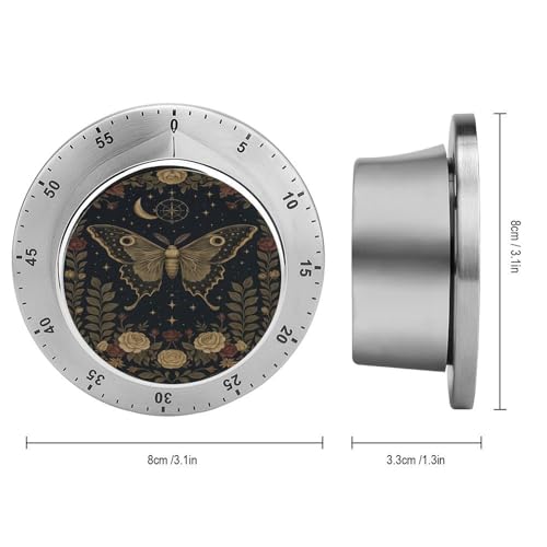 Gothic Moth and Rose Flannel Kitchen Timer (Style-8 / One Size)
