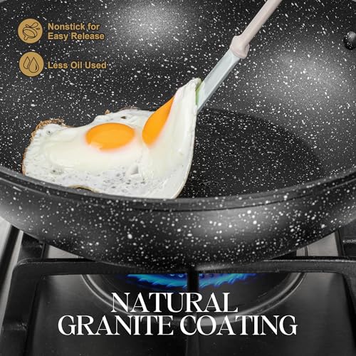 Nonstick Wok and Stir Fry Pans with Lid
