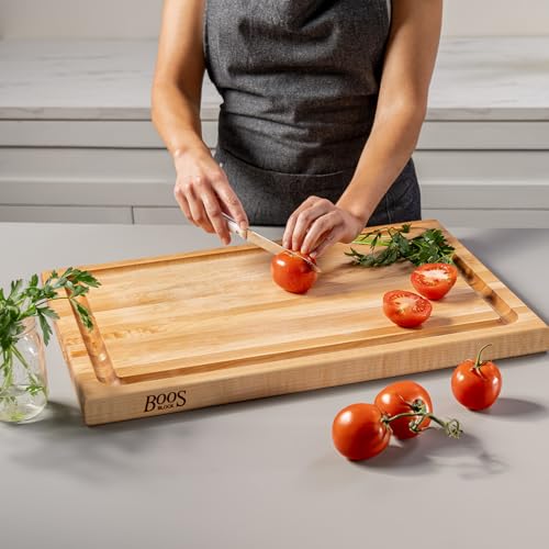 Block CB1054 1M2418150 Maple Wood Edge Grain Reversible Cutting Board with Juice Groove (24"L x 18"W)