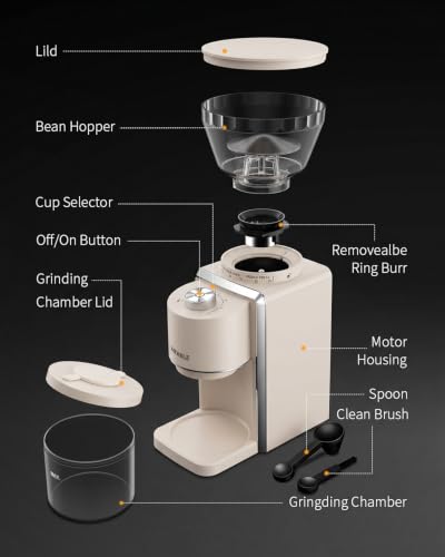 Conical Burr Coffee Grinder 2.0 (Beige)